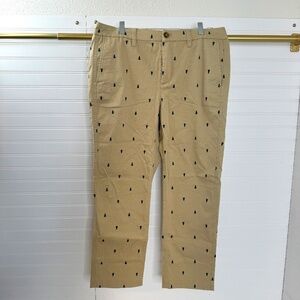 NEW J Crew High Rise Girlfriend Chino 12P Tree All Over Print